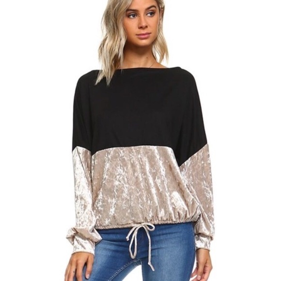 Arrived! Black/taupe color block top - Picture 5 of 5